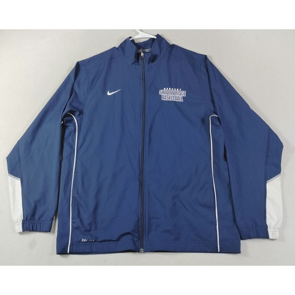 Shadow Ridge Basketball Jacket Mens Large Blue Nike Dri Fit Full Zip Athletic